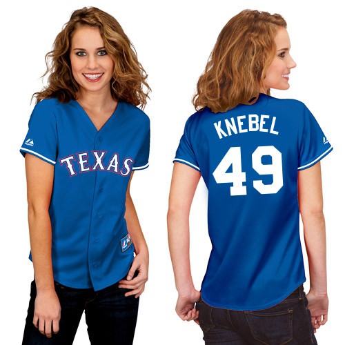 Corey Knebel #49 mlb Jersey-Texas Rangers Women's Authentic 2014 Alternate Blue Baseball Jersey